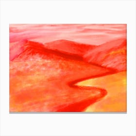 Landscape With A Road In The Red Mountains Canvas Print