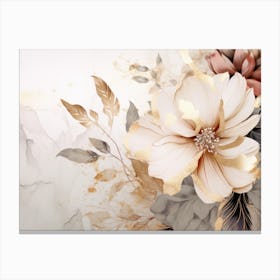 Gold Floral Wallpaper Canvas Print