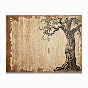 Antique Oak Tree Knot Translated Into Decorative Vintage Grunge Pattern Textures Reminiscent Of Age (4) Canvas Print