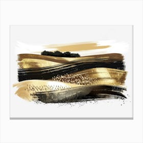 Gold And Black Landscape Painting Canvas Print