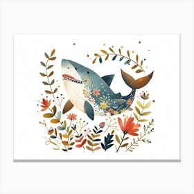 Little Floral Shark 3 Canvas Print