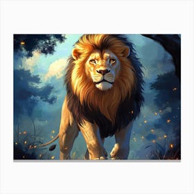 Fantasy Illustration of a Wild Animal Lion 2 Canvas Print