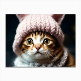 Cute Cat In A Hat Canvas Print