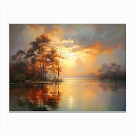 Sunset On The Lake Canvas Print