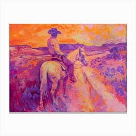 Cowboy Painting Dodge City Kansas 1 Canvas Print