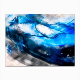 911 Blue Splash Art Canvas Print