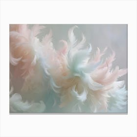 Abstract Cloud Of Delicate, Pastel Colored Feathers, Creating A Soft And Dreamy Background Canvas Print