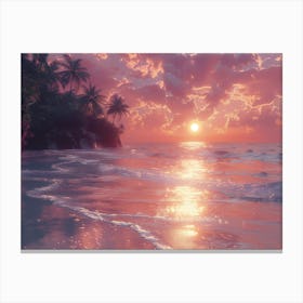 Sunset On The Beach 5 Canvas Print