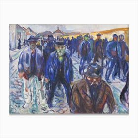 Workers On Their Way Home, Edvard Munch Canvas Print