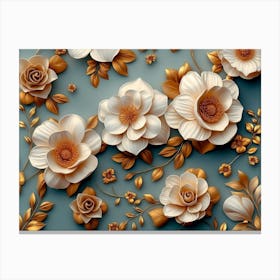 3d High Decoration Background, 3d Art Design with Floral Artwork Canvas Print