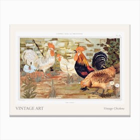 Vintage Chickens Poster Canvas Print