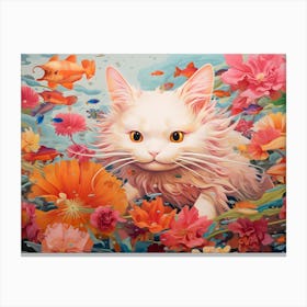 Ragdoll Cat Swimming In The Sea Canvas Print