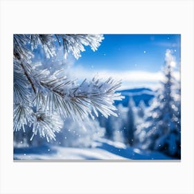 Crystal Snowfall Fresh Holiday Frost Icy Snowflake Texture Beautiful Light Season Hoar Fr (35) Canvas Print