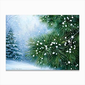 Evergreen Branch Adorned With Glistening Snowflakes Captures The Essence Of Winters Magic Holly (4) Toile