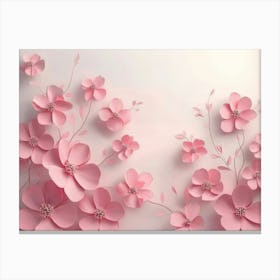 Pink Paper Flowers Canvas Print