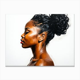 Side Profile Of Beautiful Woman Oil Painting 133 Canvas Print