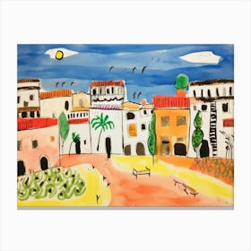 Prato Italy Cute Watercolour Illustration 1 Canvas Print