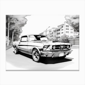 Ford Mustang Drawing 2 Canvas Print