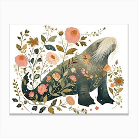 Little Floral Walrus 2 Canvas Print