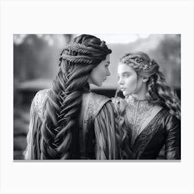 Two Women In Braided Hair Canvas Print