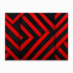 Abstract Red And Black Stripes Canvas Print