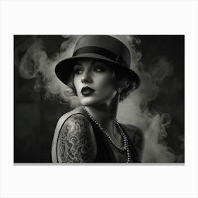 Sexy Woman In Hat Canvas Print