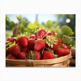 Basket Of Strawberries 1 Canvas Print