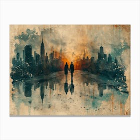 Temporal Resonances: A Conceptual Art Collection. New York City Skyline Canvas Print