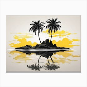 Palm Trees In The Water Canvas Print