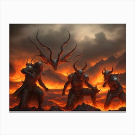 Demons On Fire Canvas Print