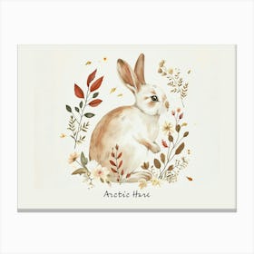 Little Floral Arctic Hare 2 Poster Canvas Print