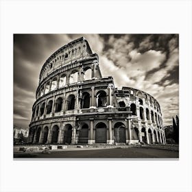Black And White Photograph Of Colosseum Canvas Print