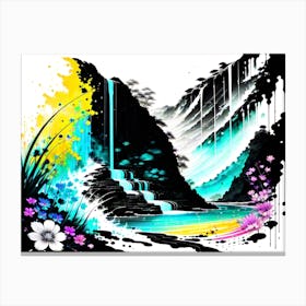 Waterfall Painting Canvas Print