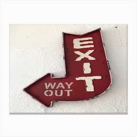 Exit Way Out Sign Canvas Print