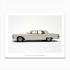 Toy Car 64 Lincoln Continental White Poster Canvas Print