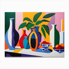 'Still Life With Vases' Abstract Canvas Print