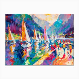 Sailboats On The Lake Canvas Print