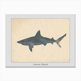 Lemon Shark Silhouette 2 Poster Canvas Print