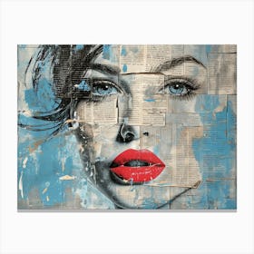 Woman With Red Lips Canvas Print