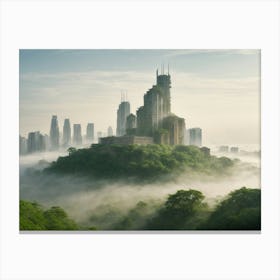 Foggy Cityscape Canvas Print