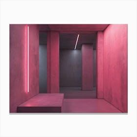 Pink Hallway - Hallway Stock Videos & Royalty-Free Footage Canvas Print