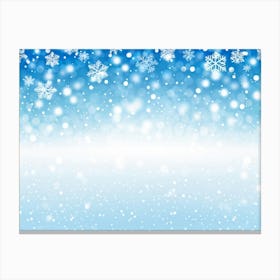 Snowflakes On A Blue Background 8 Canvas Print