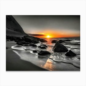 Sunset On The Beach 1014 Canvas Print