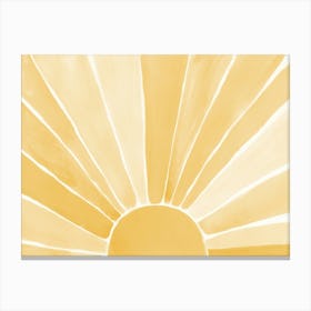 Watercolor Yellow Sun, Sunrise, Bogo Sunset Canvas Print