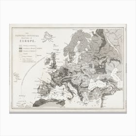 Geology, The Principal Features Of Europe Geological, Oliver Goldsmith Canvas Print