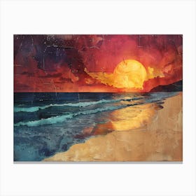 Sunset On The Beach 6 Canvas Print