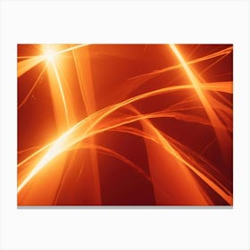 Abstract Background With Streaks Of Glowing, Fiery Orange Light Intersecting And Swirling Against A Dark Background, Creating A Sense Of Energy And Motion Canvas Print