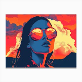 Girl In Sunglasses Canvas Print