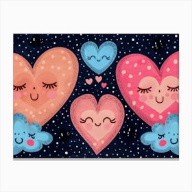 Cute Hearts Canvas Print