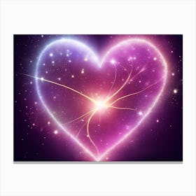 A Colorful Glowing Heart On A Dark Background Horizontal Composition 50 Canvas Print